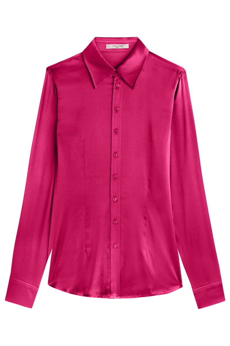 Chemisier cintré satin pure soie