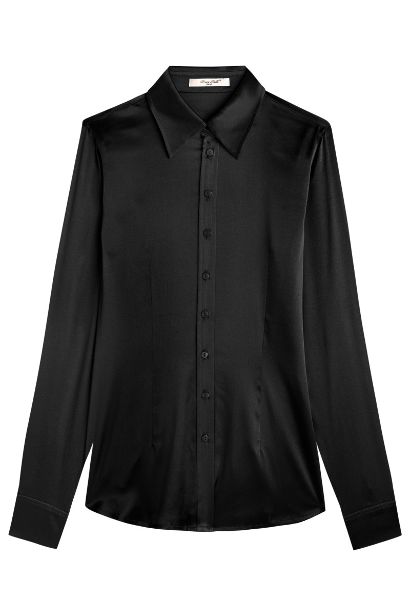 Blouse cinched in pure silk