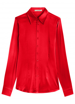 Blouse cinched in pure silk