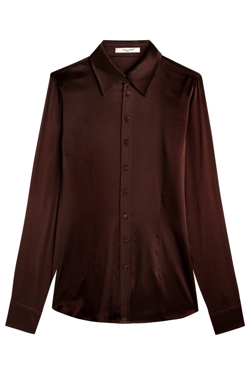 Chemisier cintré satin pure soie