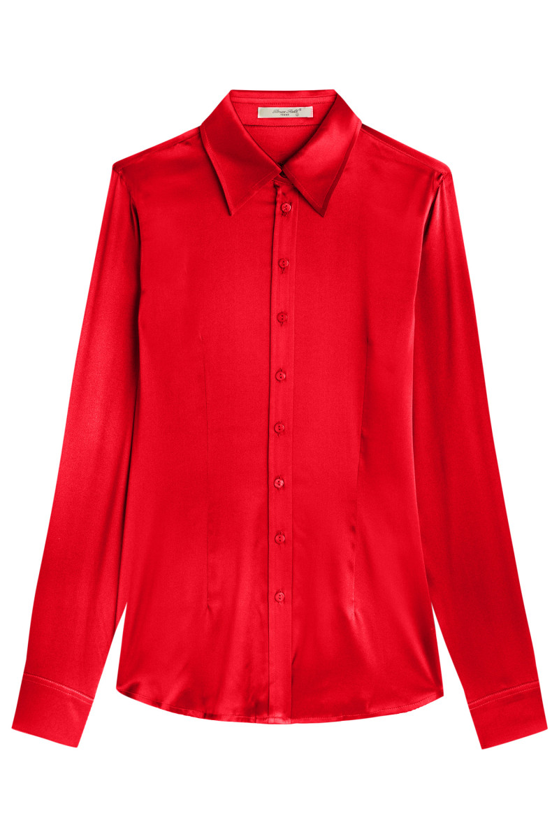 Chemisier cintré satin pure soie