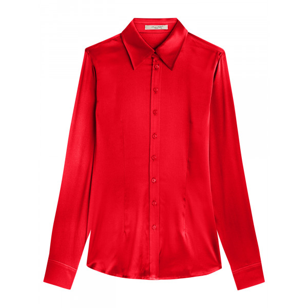 Chemisier En Soie Pure Camaïeu - Taille L/XL Gris Clair, Occasion Très Bon état
