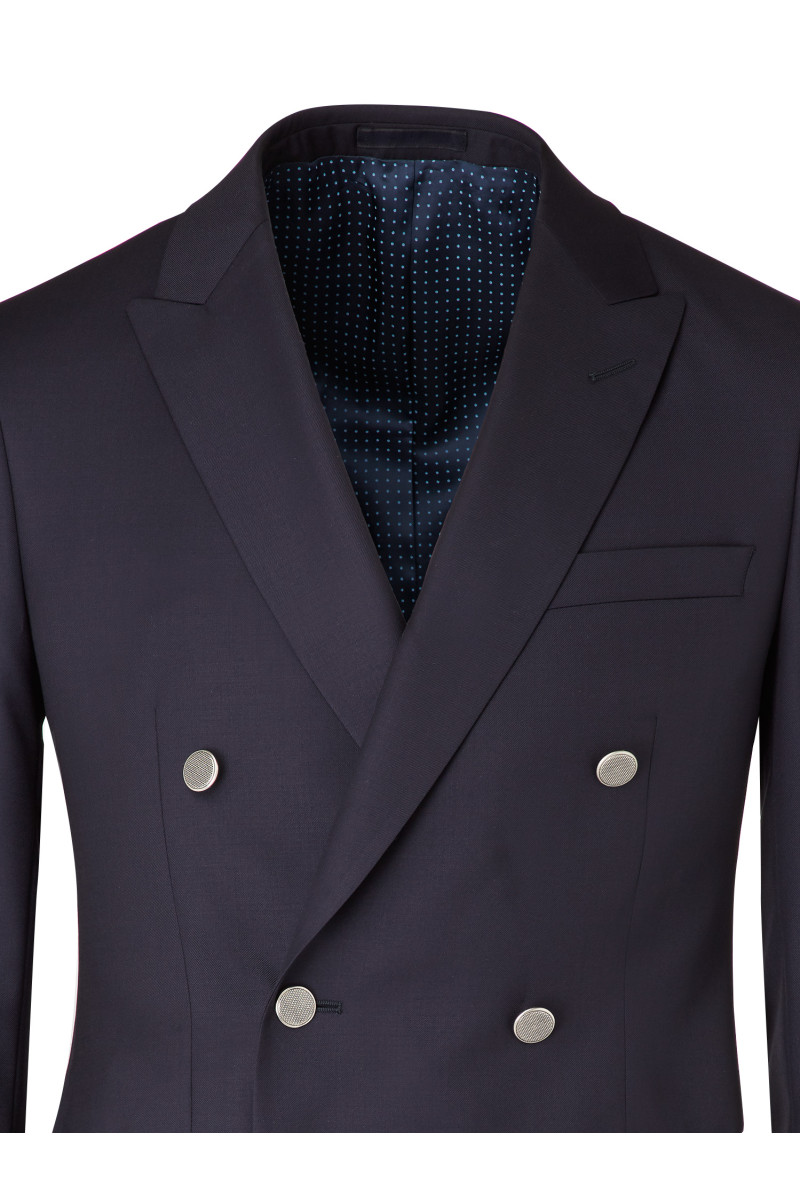 Blazer ajusté croisé pure laine boutons argentés Mathias