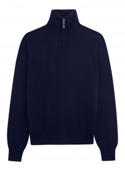 Cashmere and Wool Zipped Polo