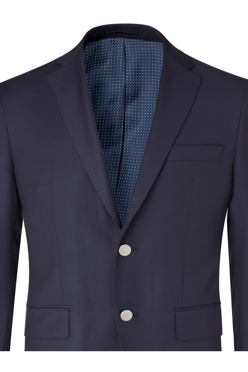 Blazer grande taille ajusté pure laine piquée boutons argentés Didier