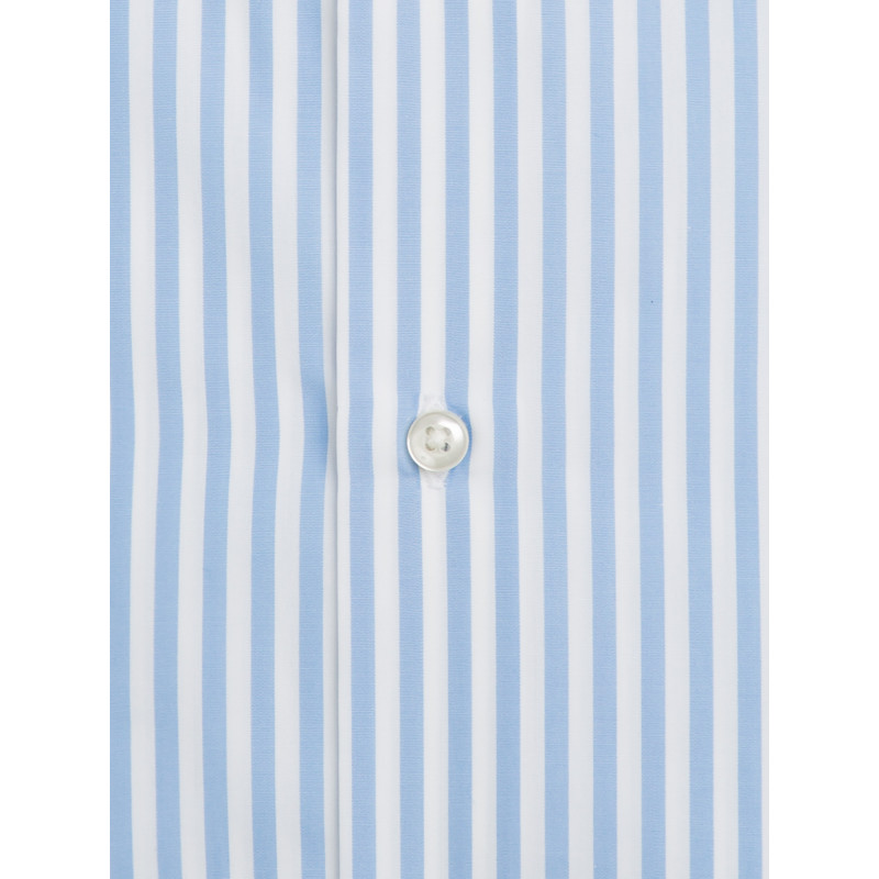 Shirt straight cut pure cotton striped