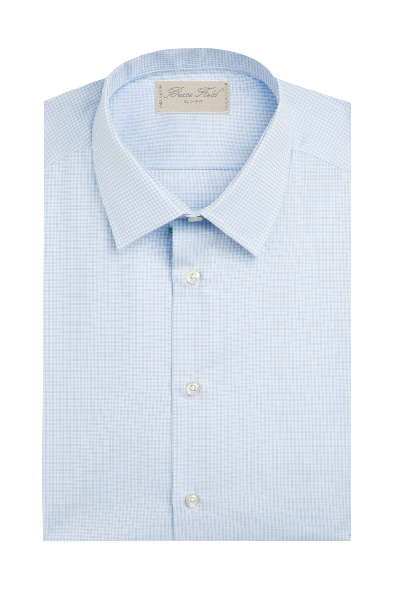 Chemise cintrée à petit carreaux
