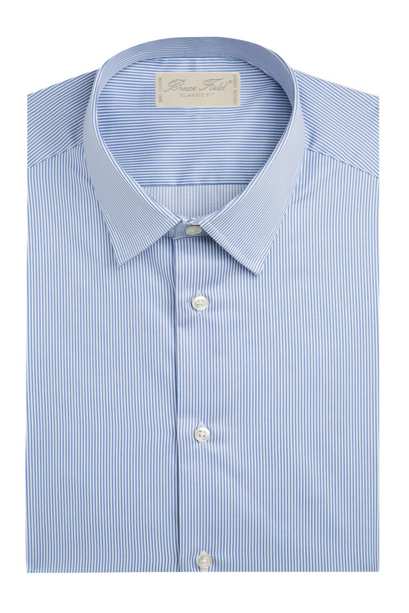 Chemise coupe classique pur coton à rayures