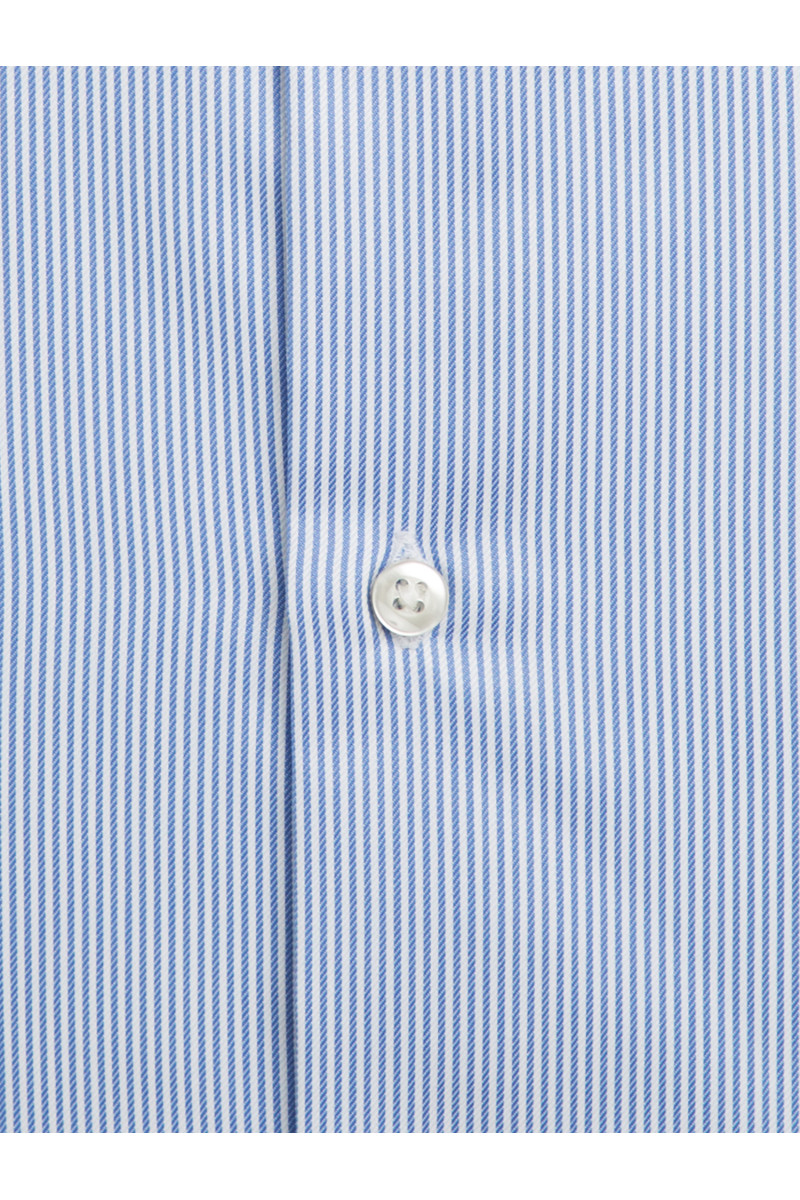 Chemise cintrée pur coton à fines rayures
