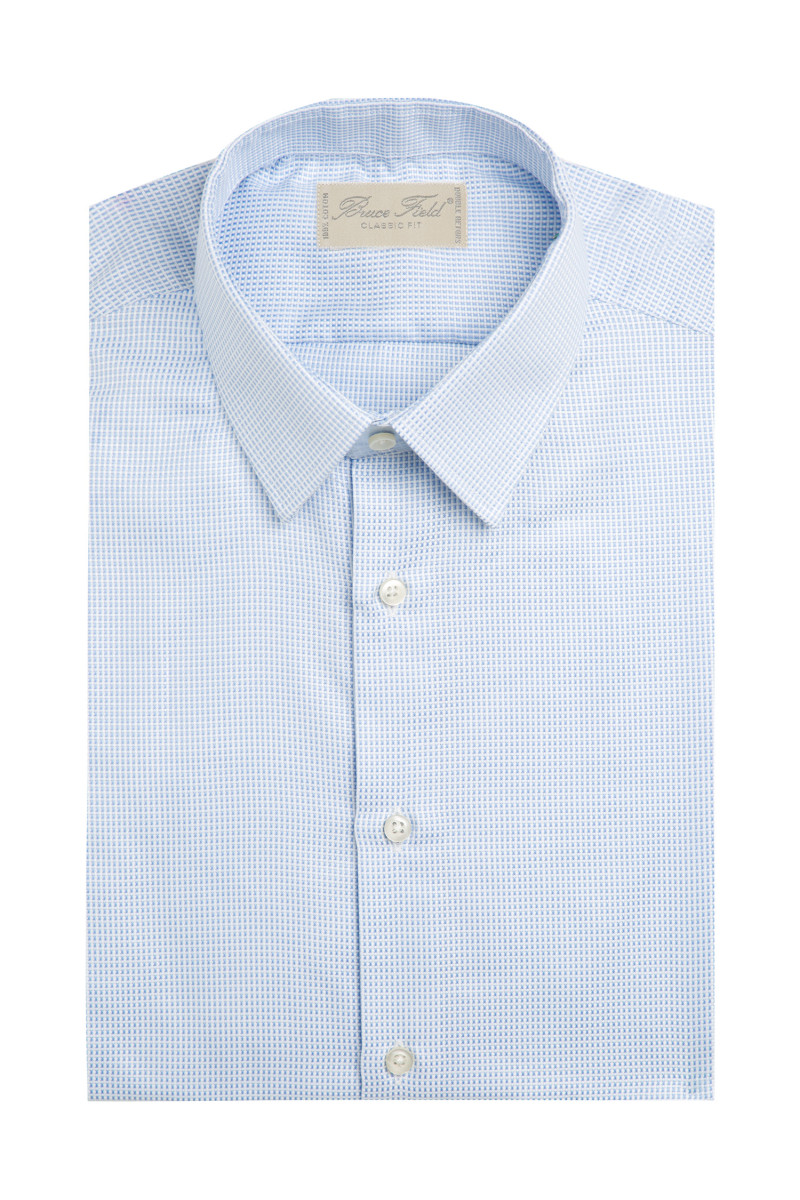 Chemise coupe classique pur coton à carreaux