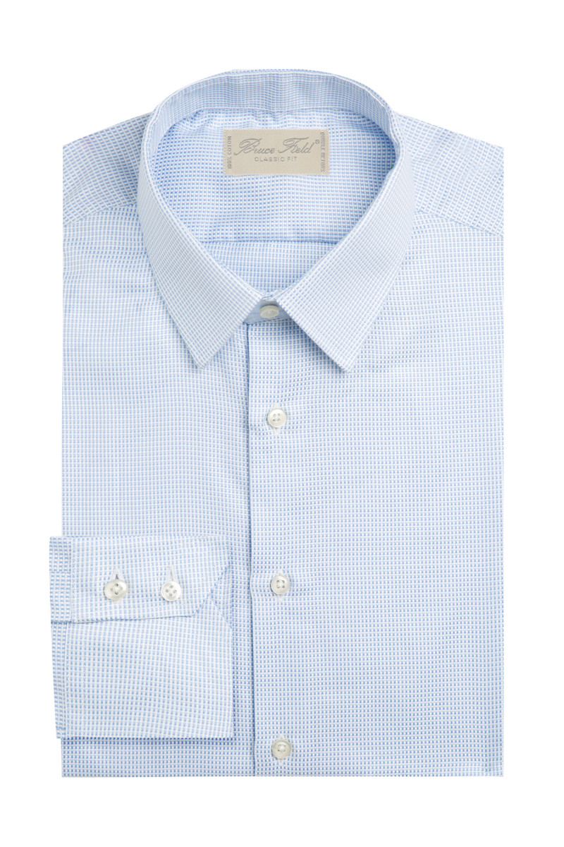 Chemise coupe classique pur coton à carreaux