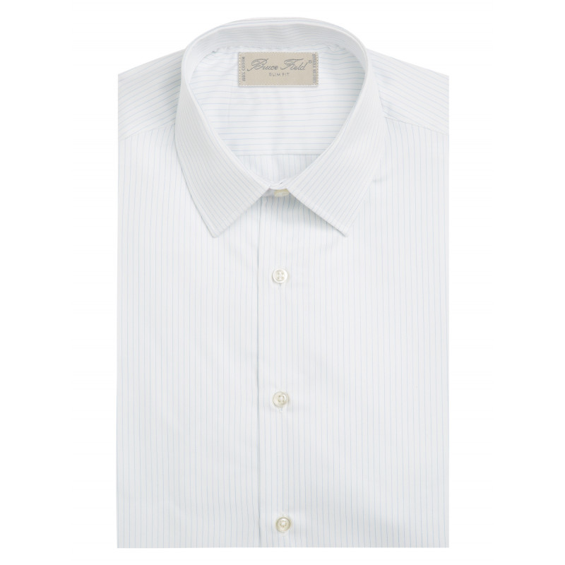 Shirt man slim fit with thin stripes