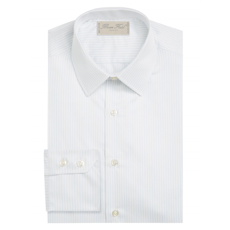 Shirt man slim fit with thin stripes