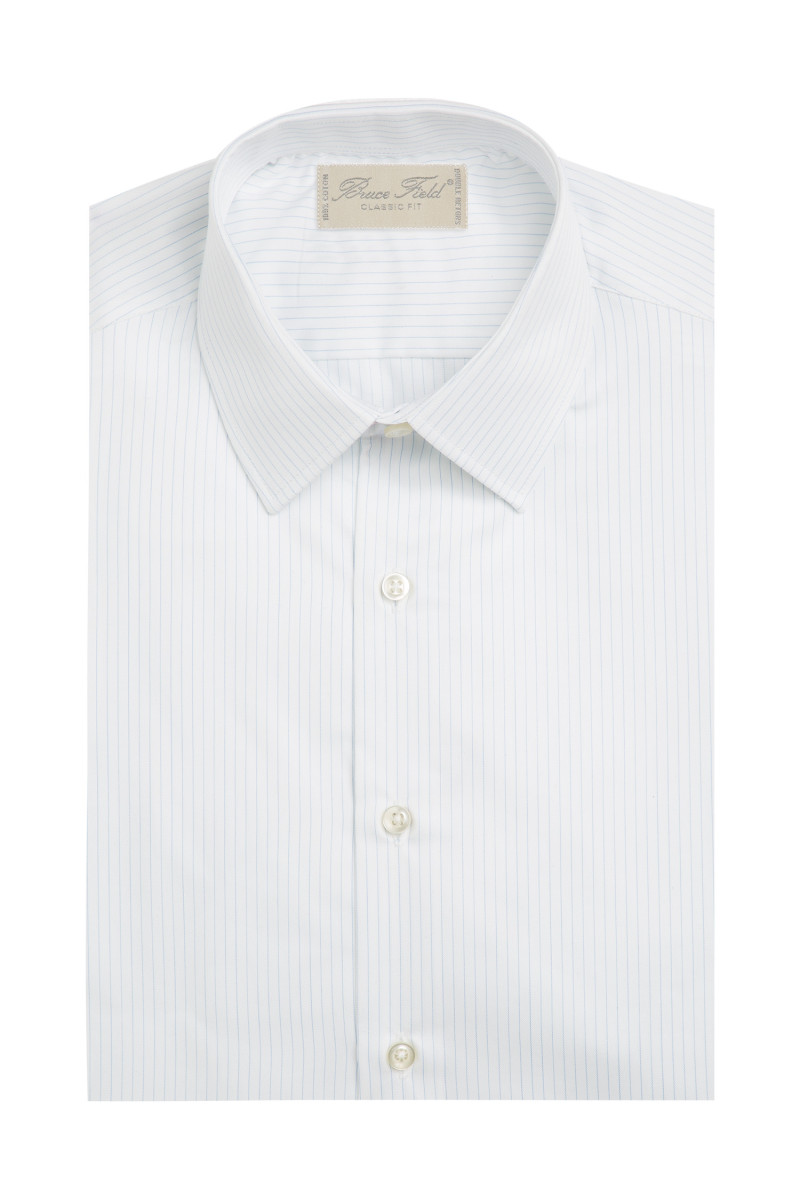 Chemise coupe classique pur coton à fines rayures