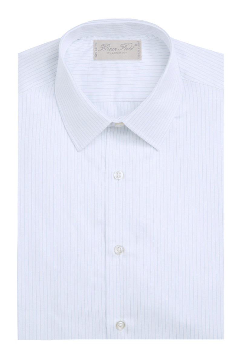 Chemise coupe classique pur coton à fines rayures