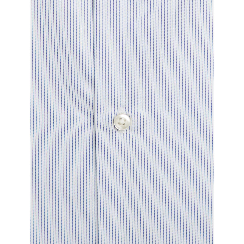 Shirt classic fit 100% cotton striped white