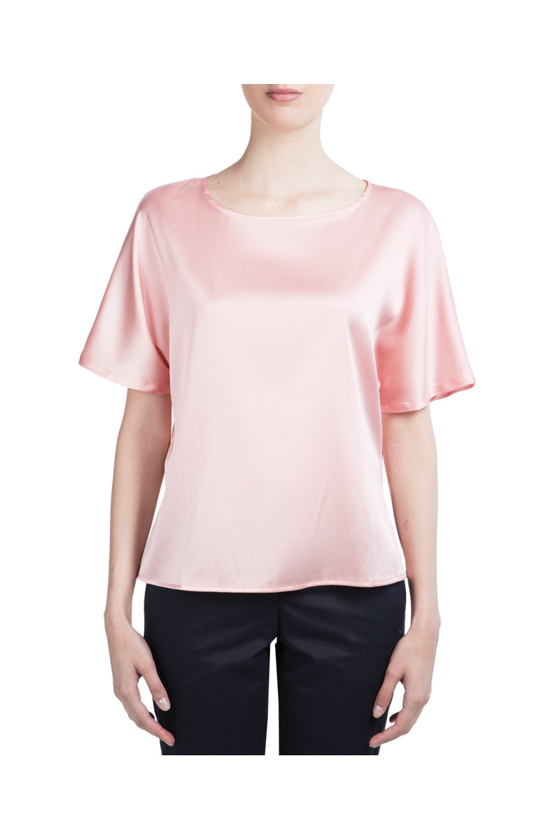 Blouse cinched in pure silk