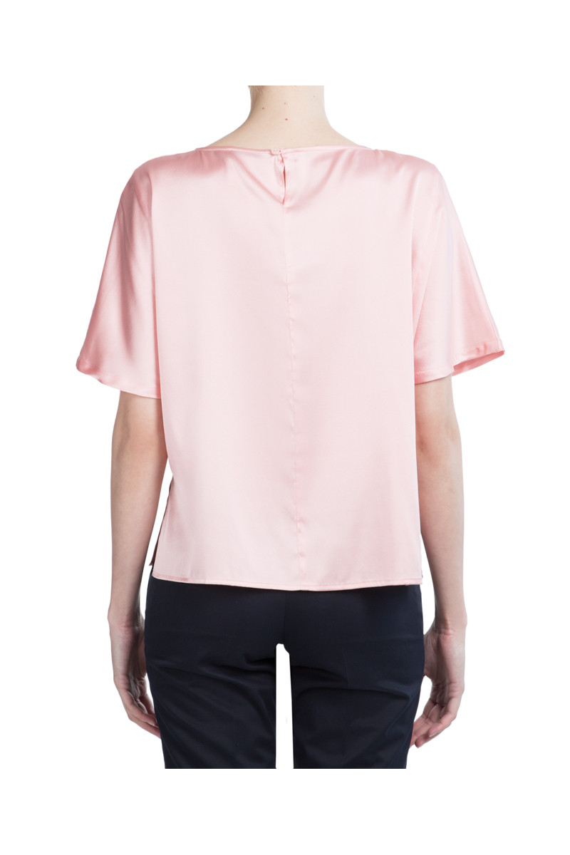 Blouse cinched in pure silk