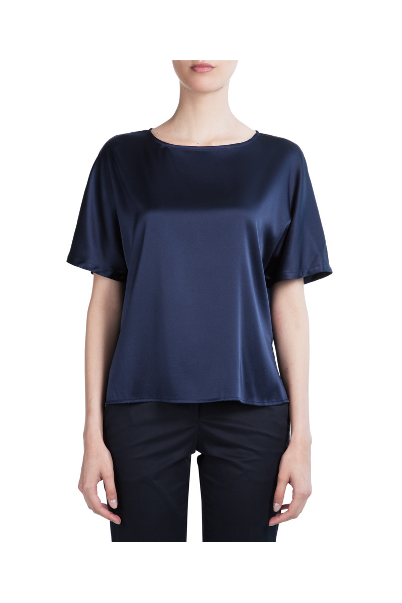 Blouse cinched in pure silk