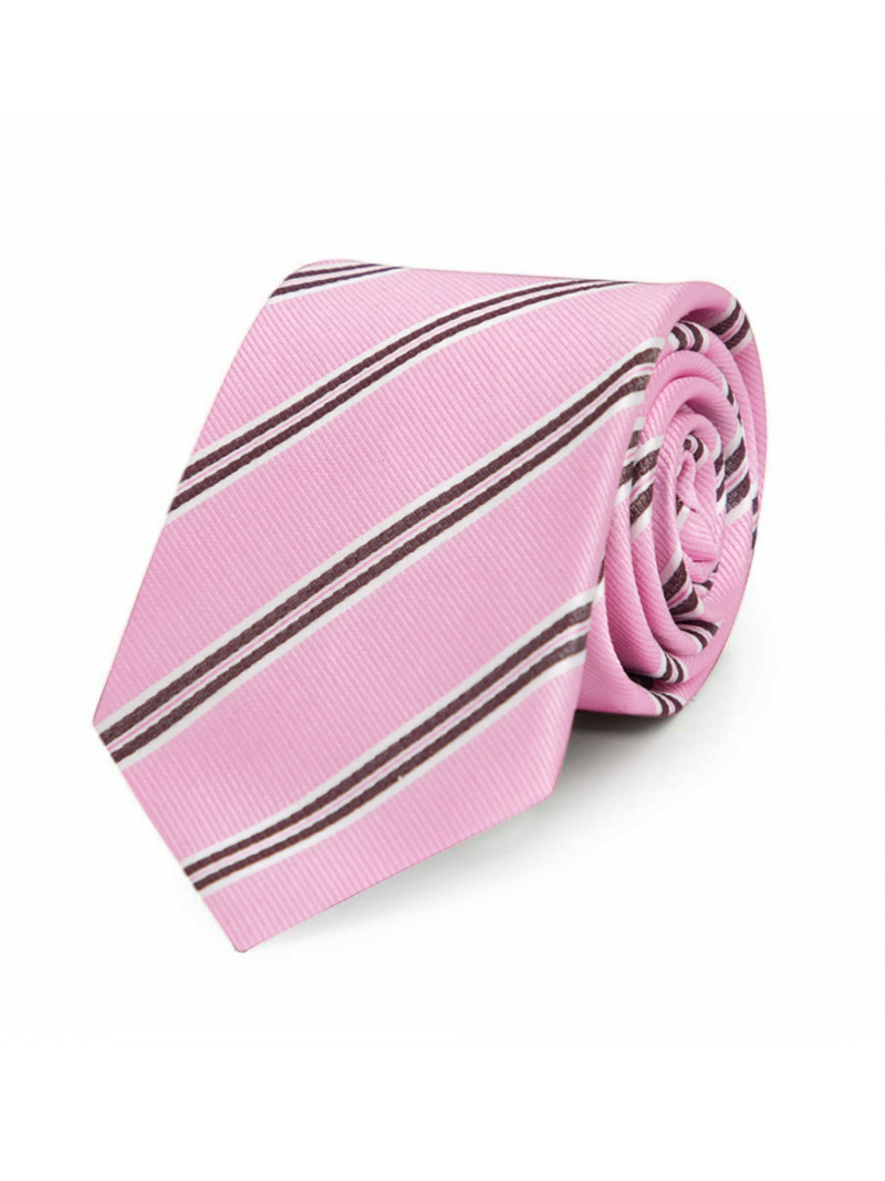 Tie in pure silk with stripes