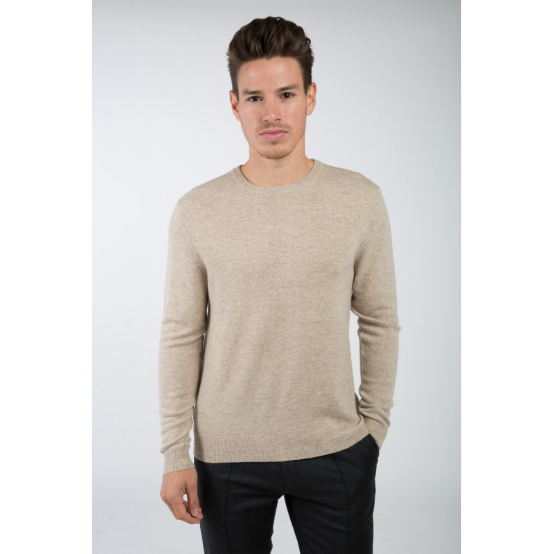 Mens sweater round neck 100% Merino Honeycomb