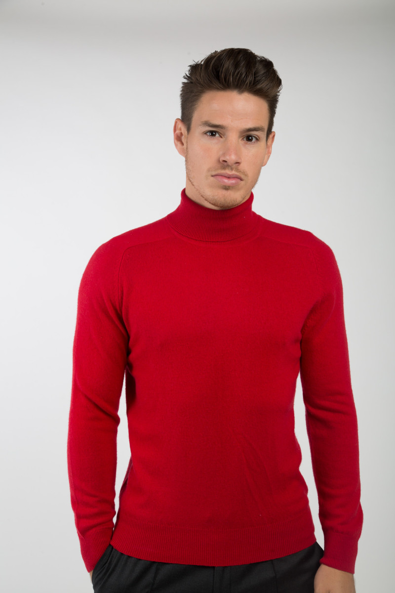 Pull laine cachemire col roulé GG12