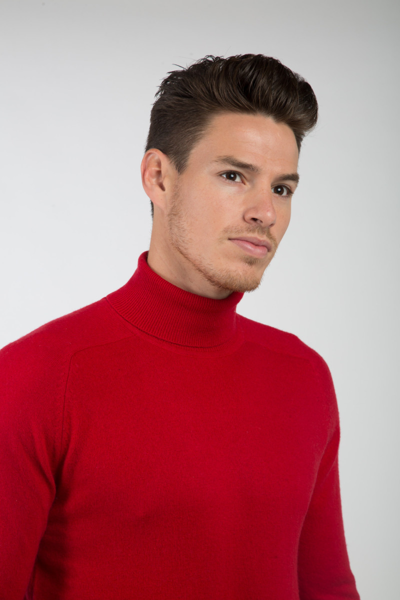 Pull laine cachemire col roulé GG12