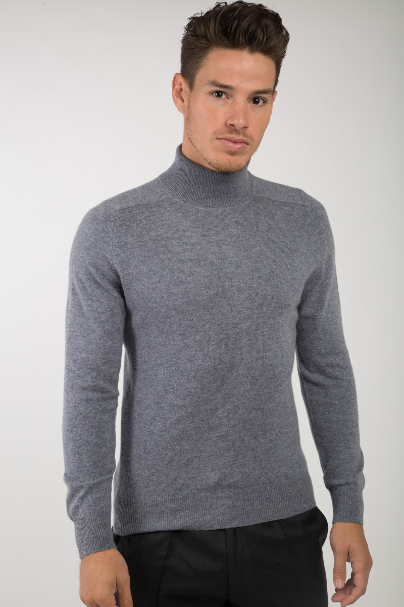 Pull laine cachemire col roulé GG12