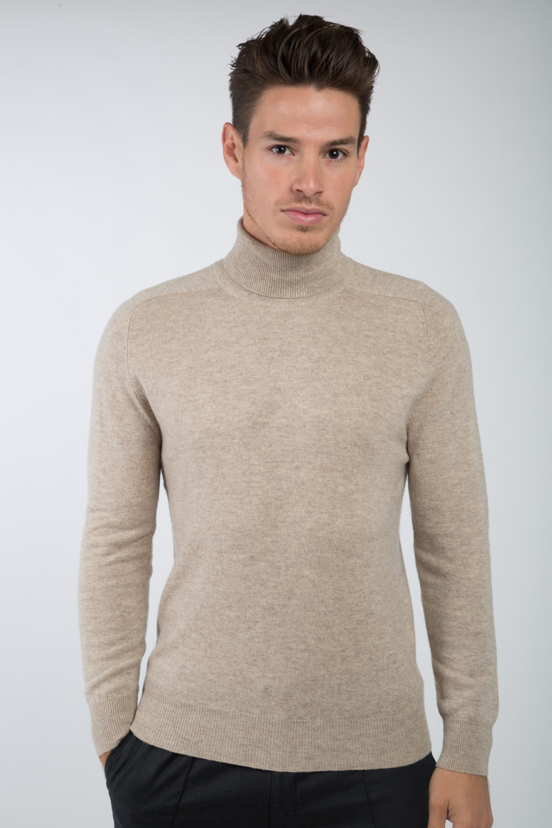 Pull laine cachemire col roulé GG12