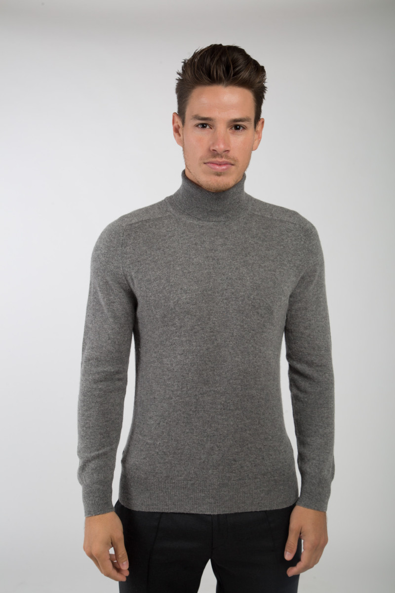 Pull laine cachemire col roulé GG12