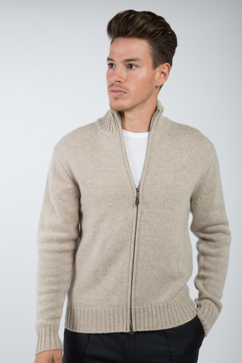 Gilet 100% cachemire zip GG3