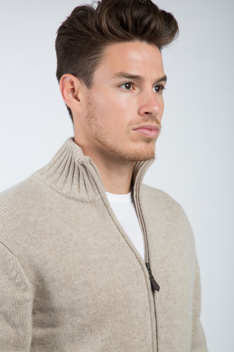 Gilet 100% cachemire zip GG3