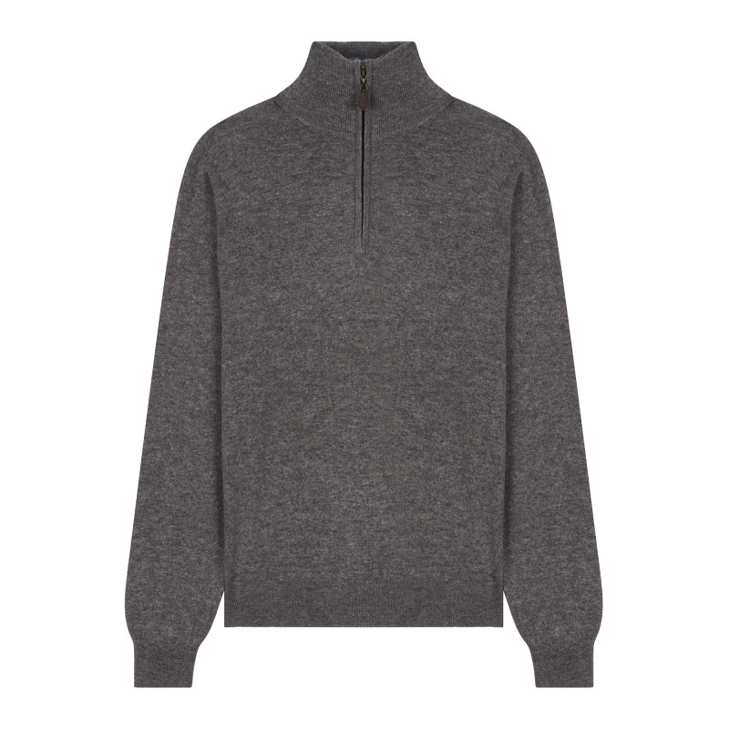 Cashmere and Wool Zipped Polo