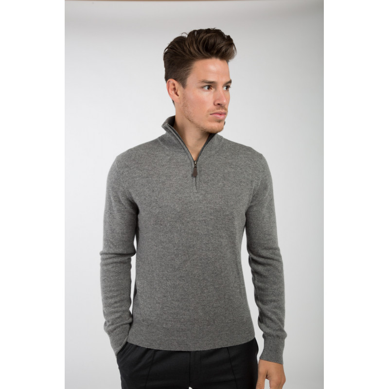 Cashmere and Wool Zipped Polo