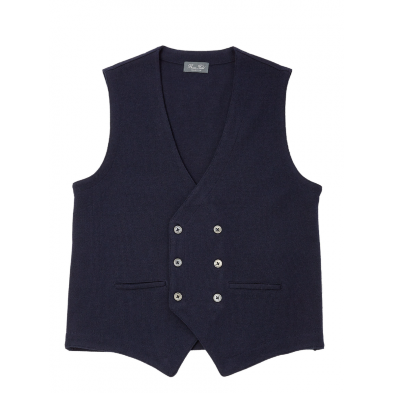 Gilet pure laine mérinos sans manches croisé