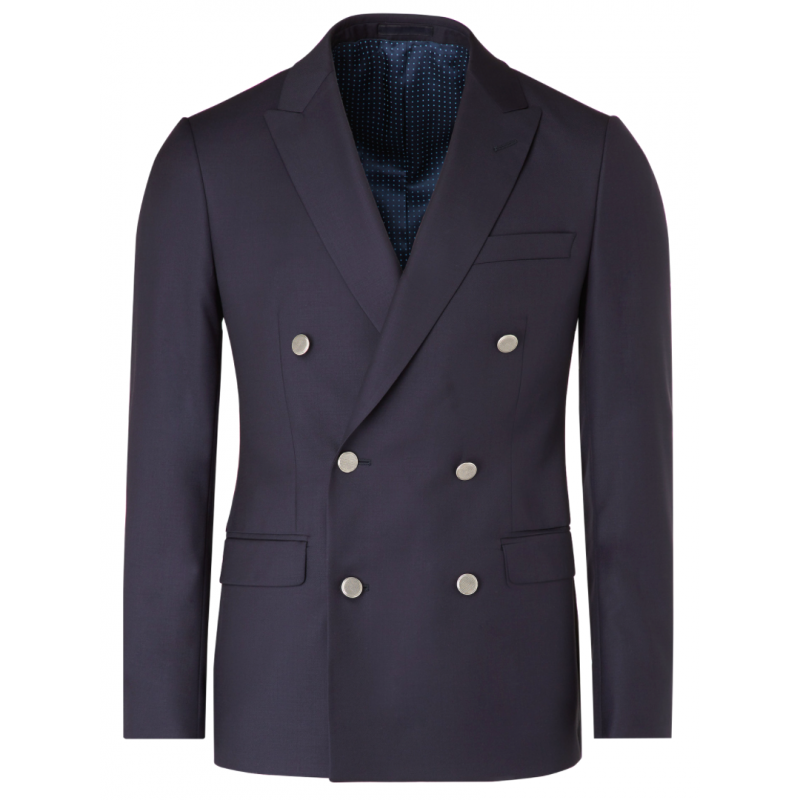 Blazer croisé pure laine boutons argentés Mathias