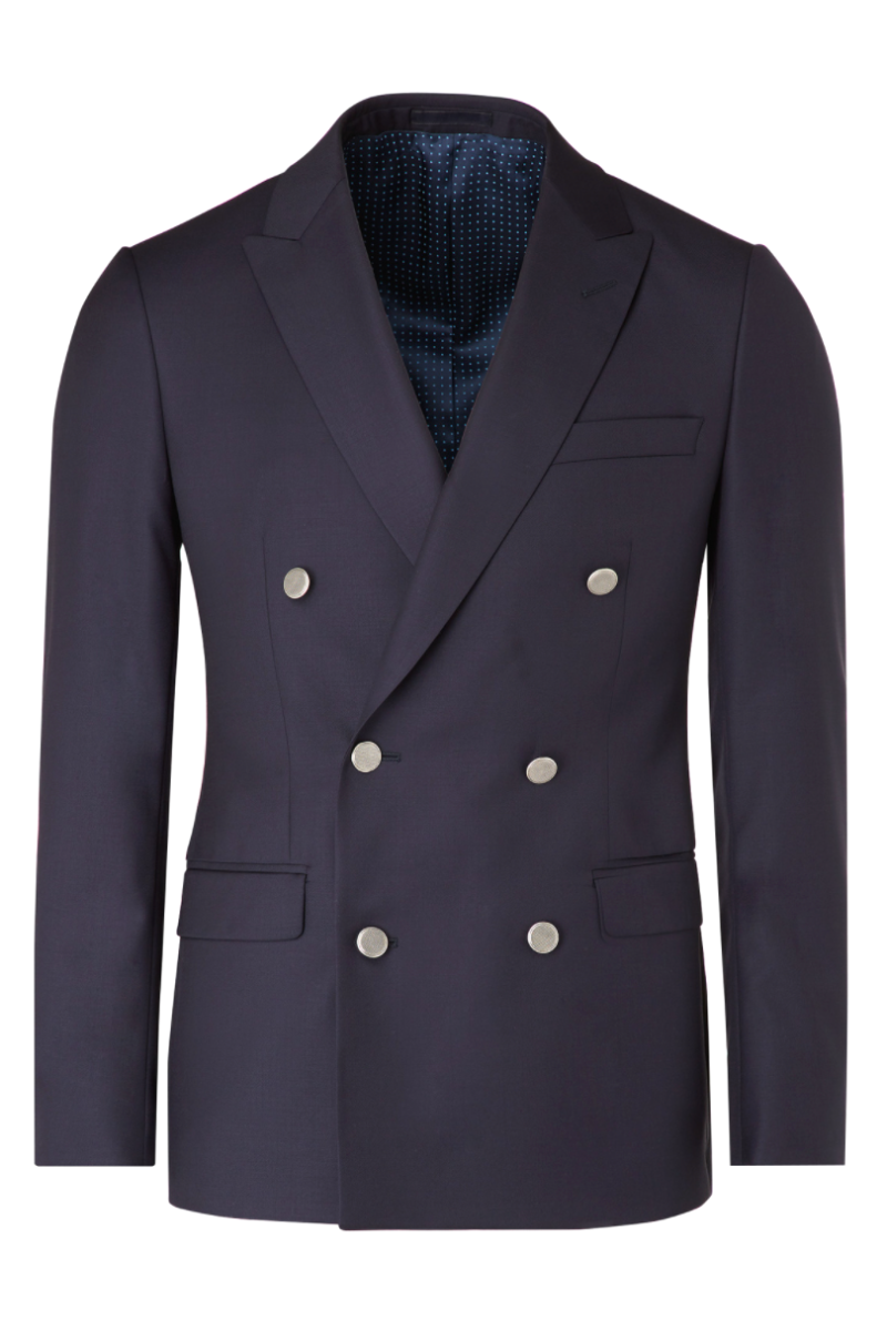 Blazer croisé pure laine boutons argentés Mathias