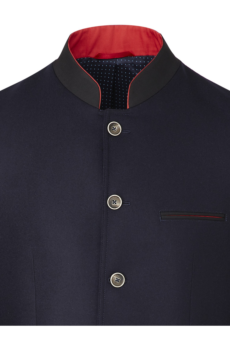 Veste flanelle pure laine col mao