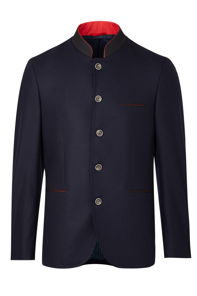 Veste flanelle pure laine col mao