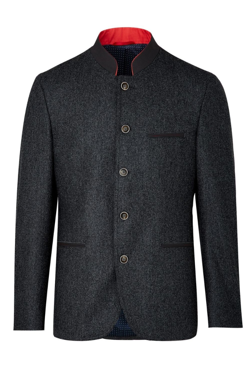 Veste flanelle pure laine col mao