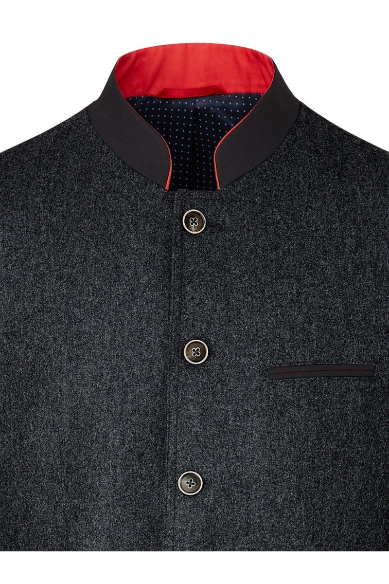 Veste flanelle pure laine col mao