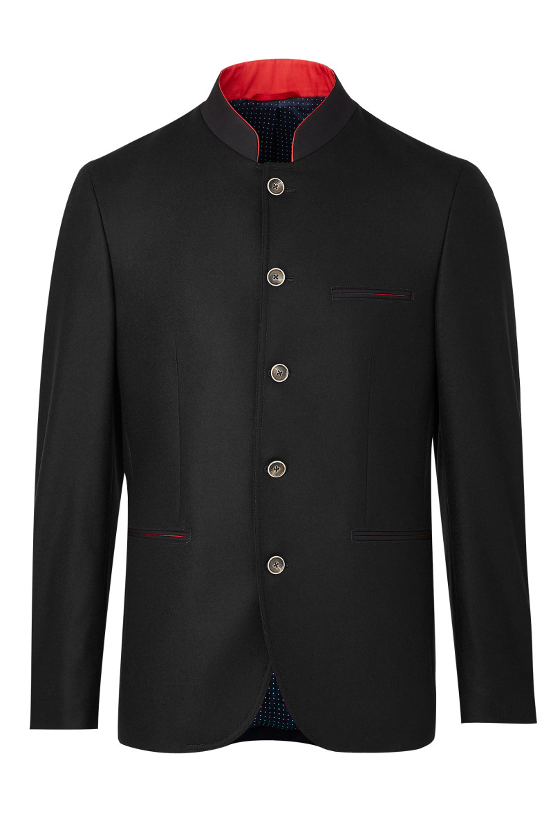 Veste flanelle pure laine col mao