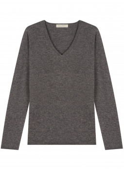 Sweater women V-neck in wool and cashmere 