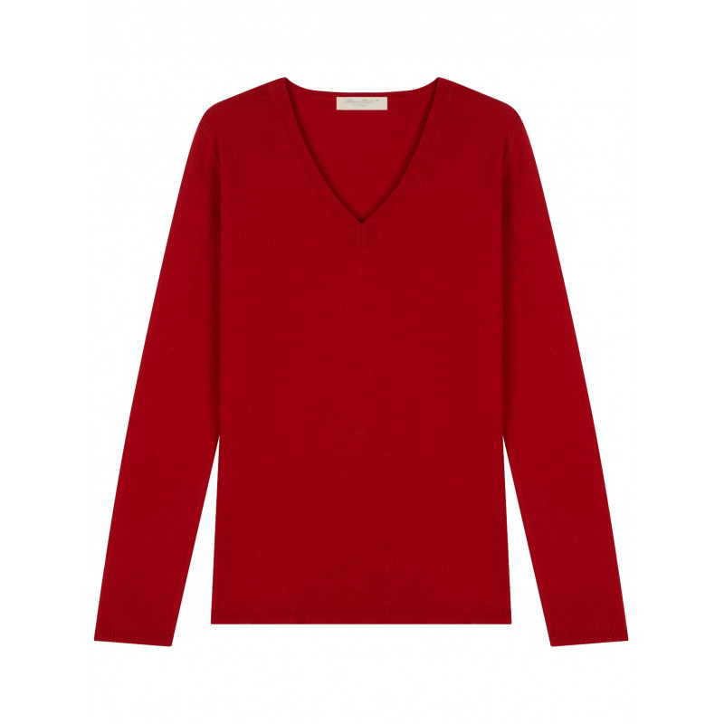 Sweater women V-neck in wool and cashmere 