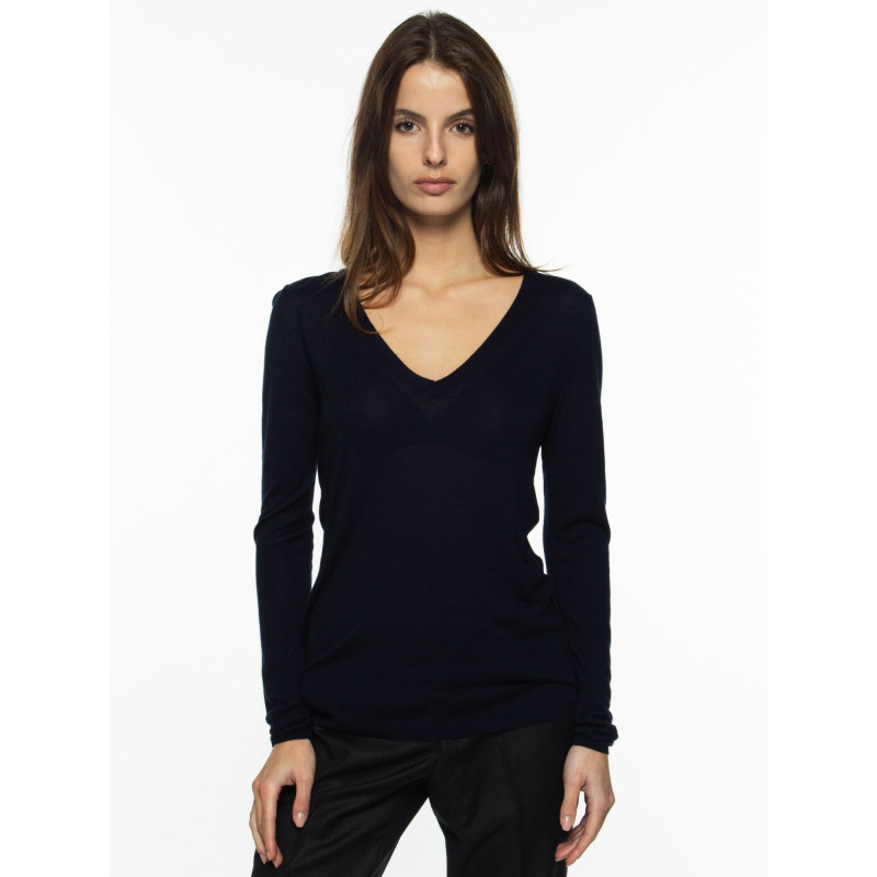 Sweater women V-neck knit bamboo cashmere