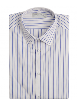Men's slim fit shirt with thin grey stripes