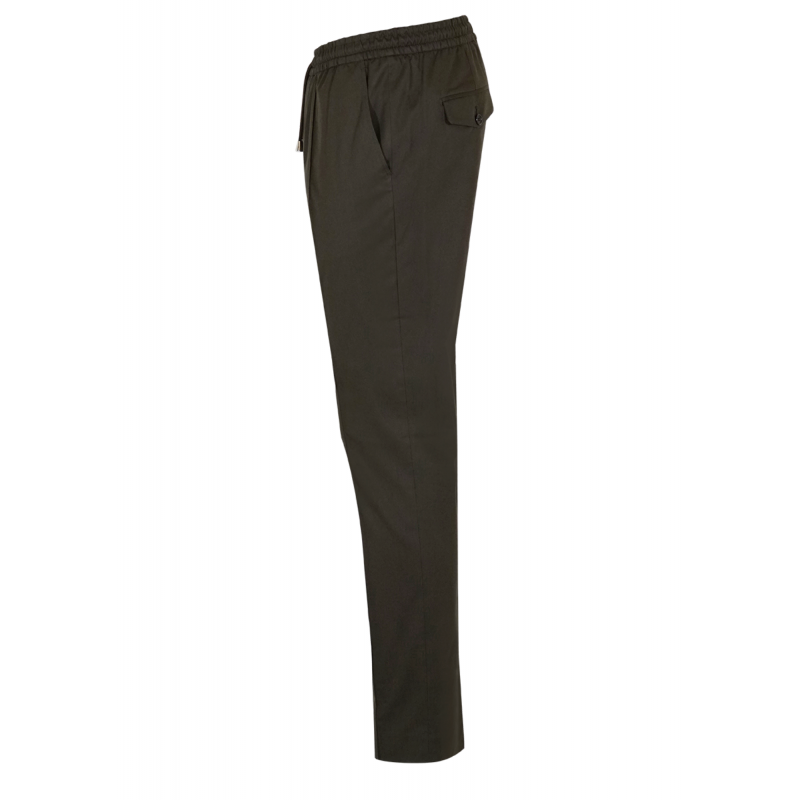 Trousers in pure wool 110's with drawstring