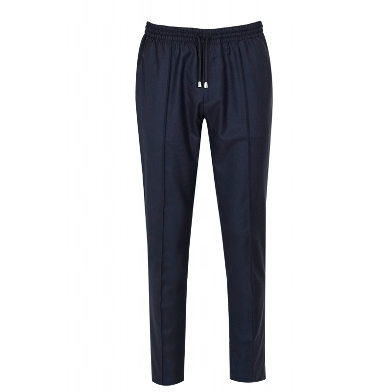 Trousers in pure wool 110's with drawstring