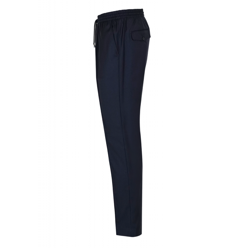 Trousers in pure wool 110's with drawstring