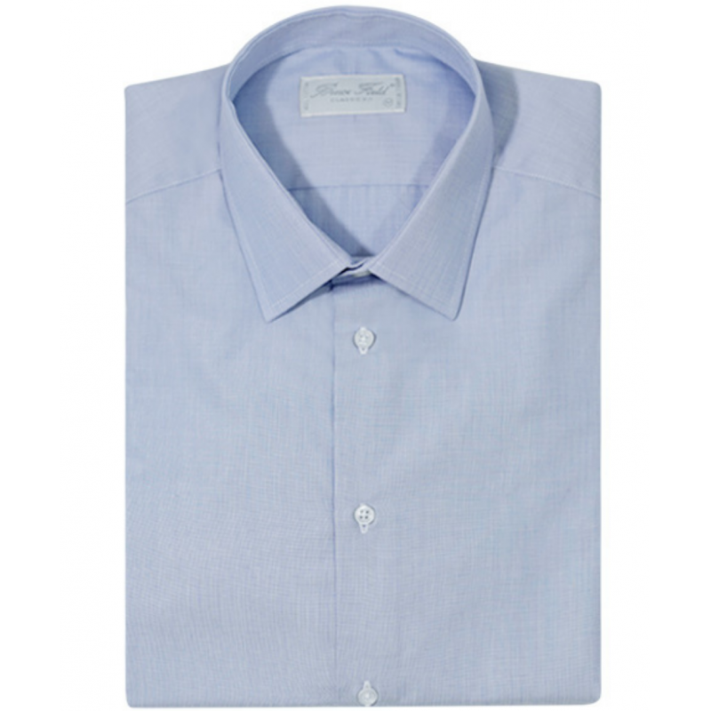 Chemise classique pur coton Fil à fil bleu